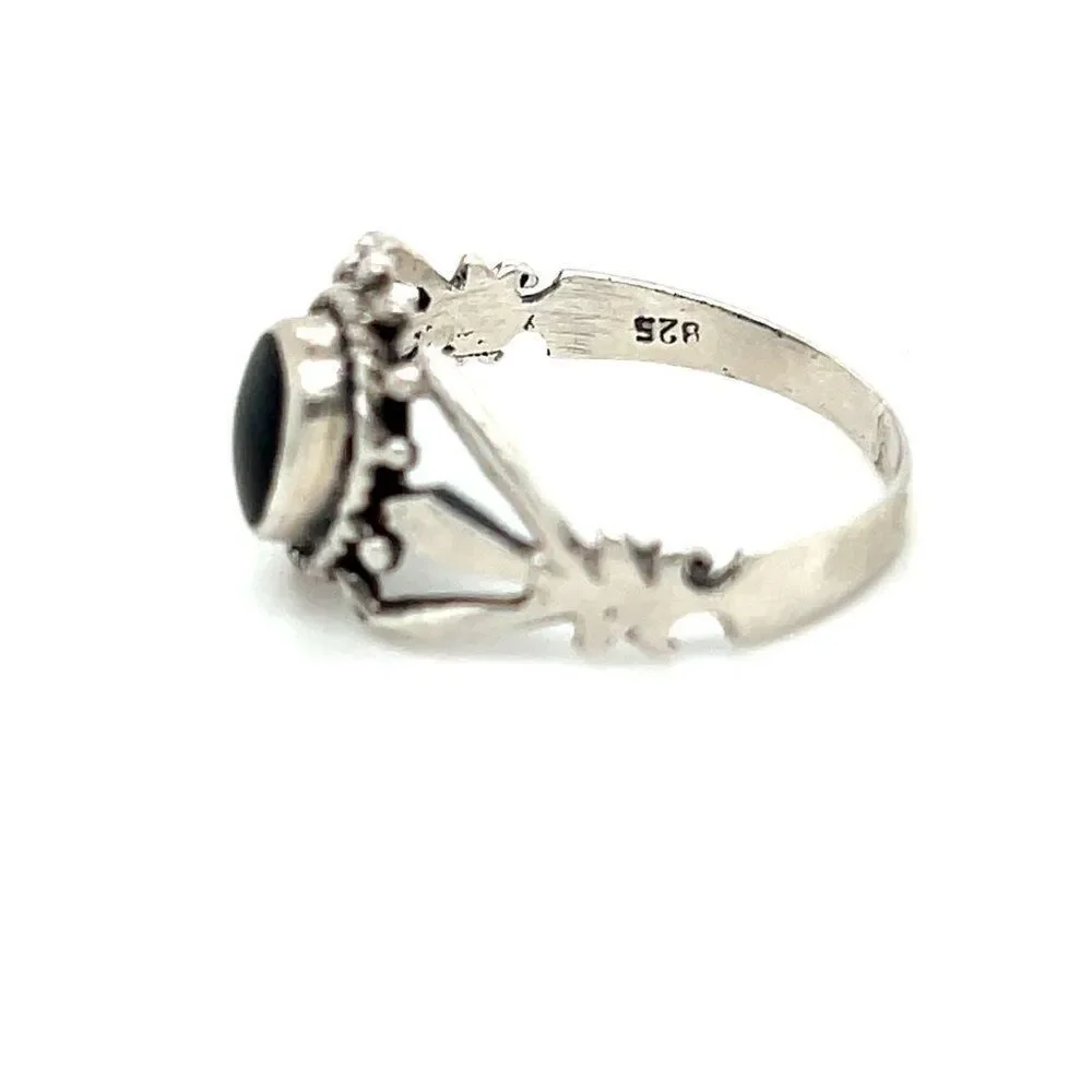 Silver 925 Black‎ Onyx Eye Ring